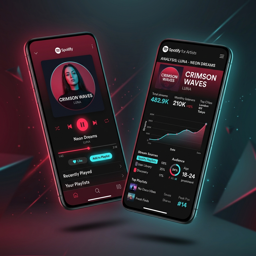 JustExposure Spotify & Analytics App Interface